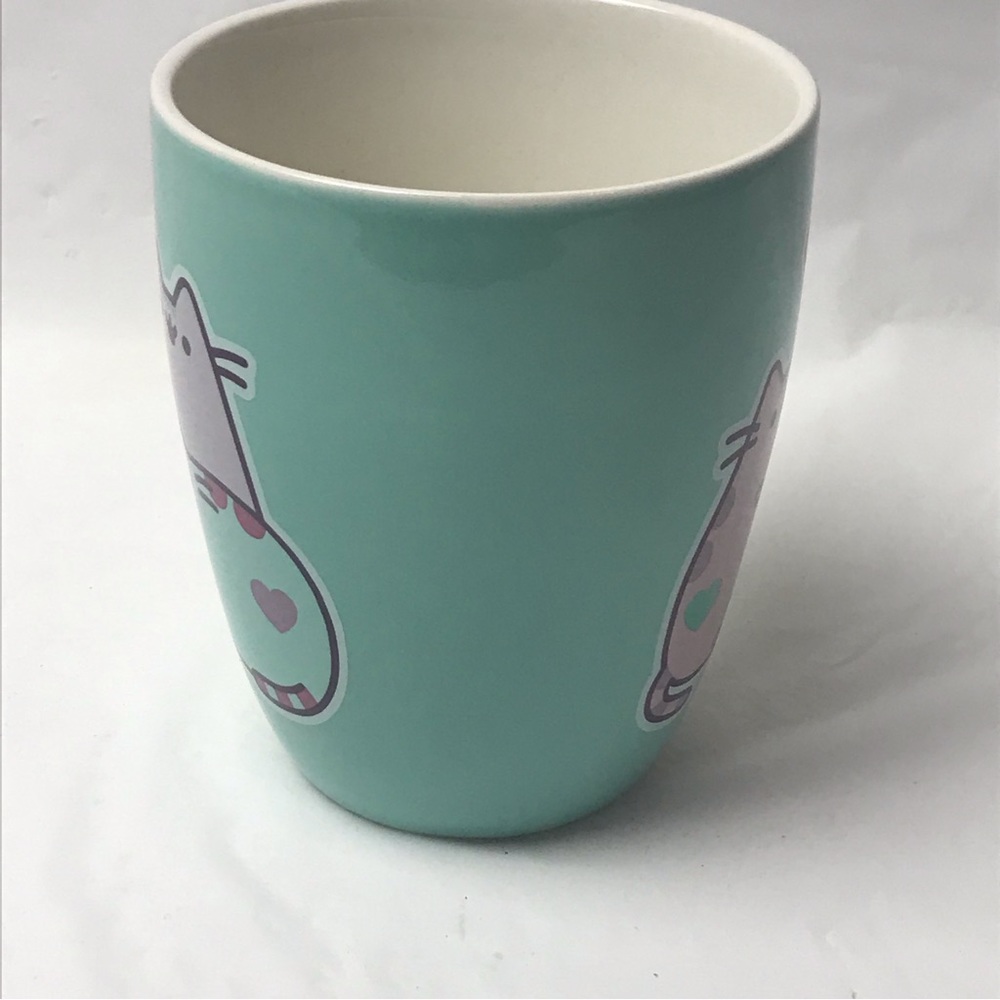 Turquoise Pusheen Ceramic Cat Mug Kawaii - Picture 4 of 6